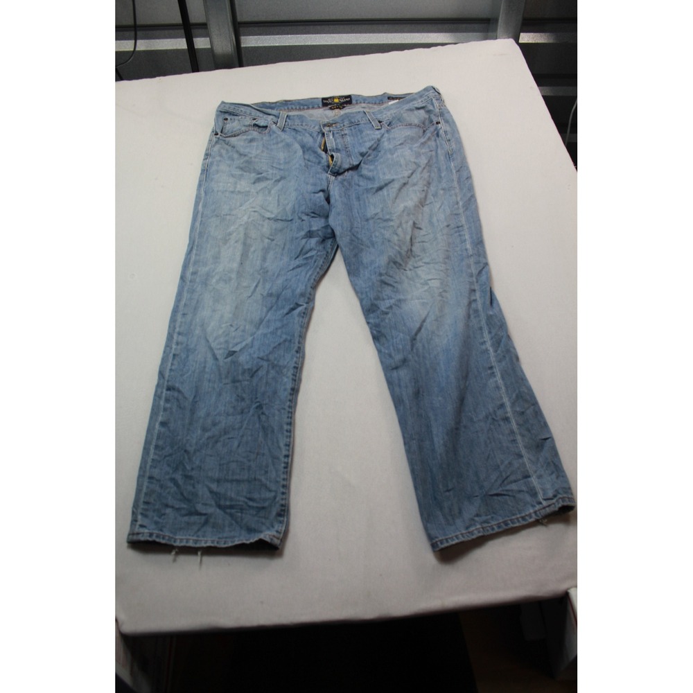 Lucky Brand 181 Relaxed Straight Jeans Mens 44x30 Blue Good Distressed Denim